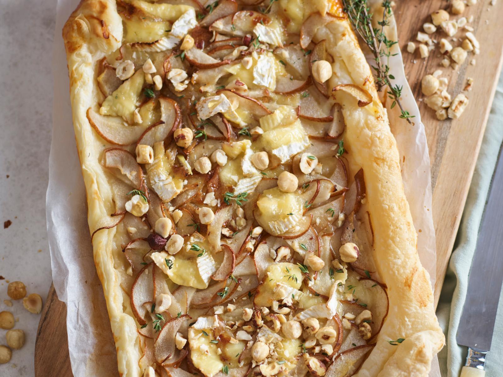 Tarte Folhada Queijo Camembert Pera