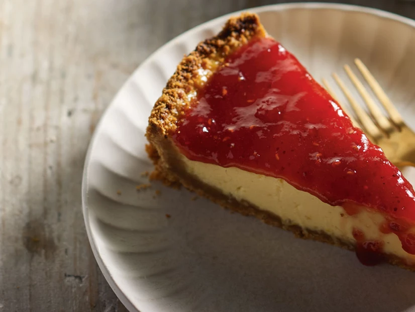 Cheesecake no Forno com Doce de Framboesa