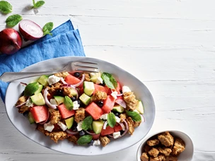 Salada de Melancia com Queijo Feta