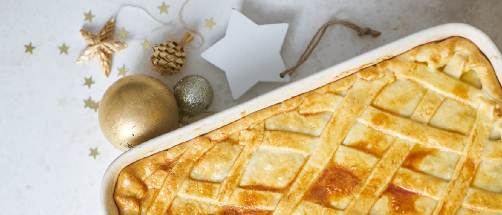 Empada de carnes e alho francês