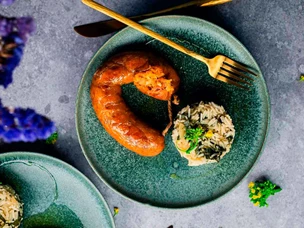 receita alheira com arroz de grelos