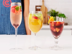Receita de sangria de champanhe e frutos vermelhos